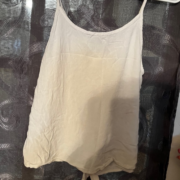 White button flowy top with tie - Picture 2 of 2